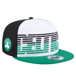 Boston Celtics New Era Throwback Gradient Tech Font 9FIFTY Snapback Hat